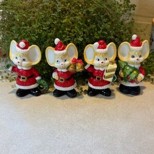 Vintage Homco Festive Mouse Figurines Set of 4